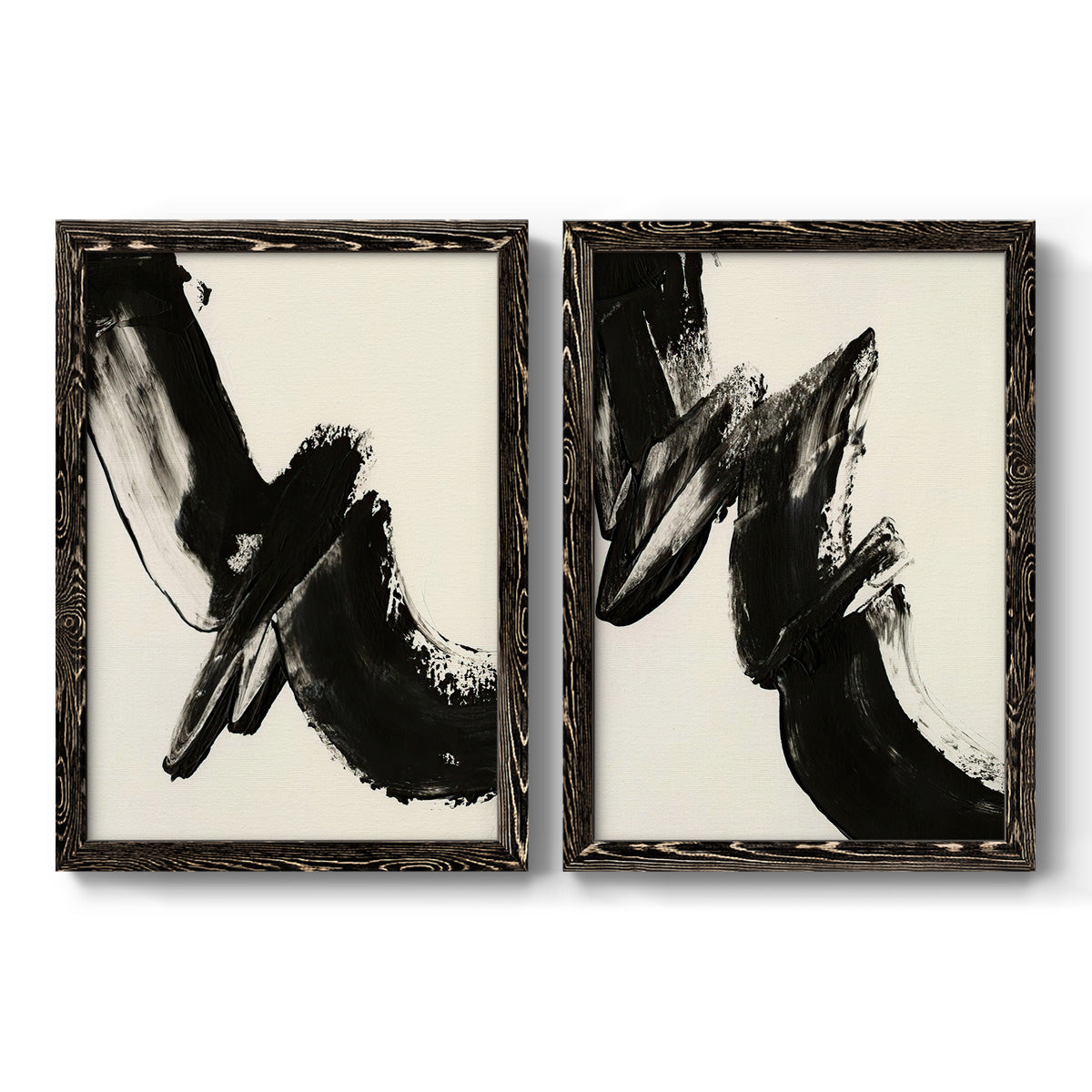 Black Expression I - Premium Framed Canvas 2 Piece Set - Ready to Hang