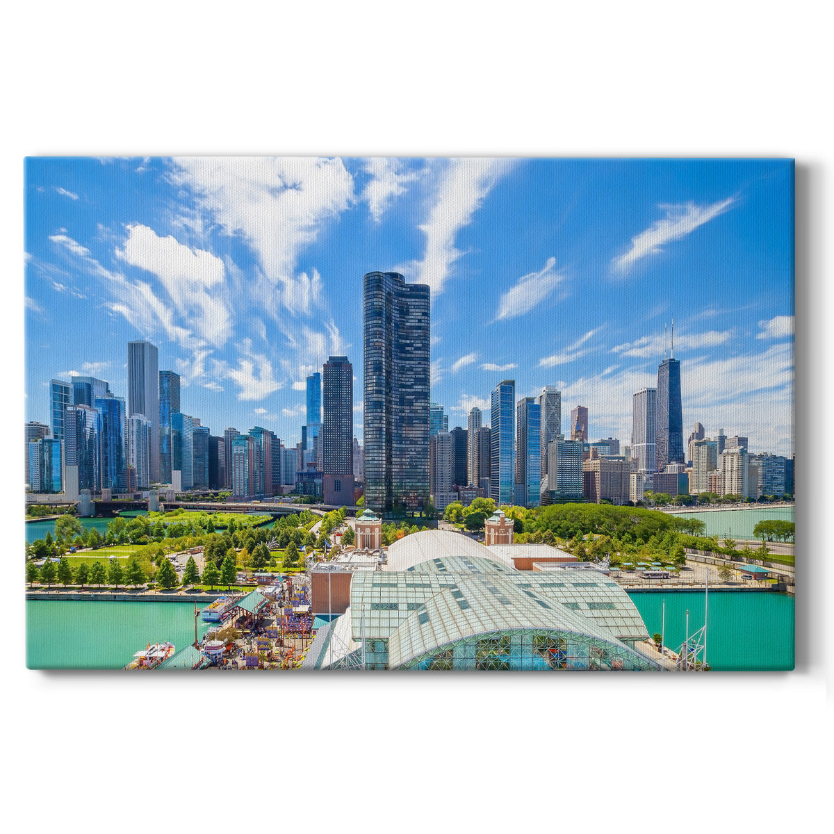 Chicago Navy Pier Aerial - Canvas Art Print