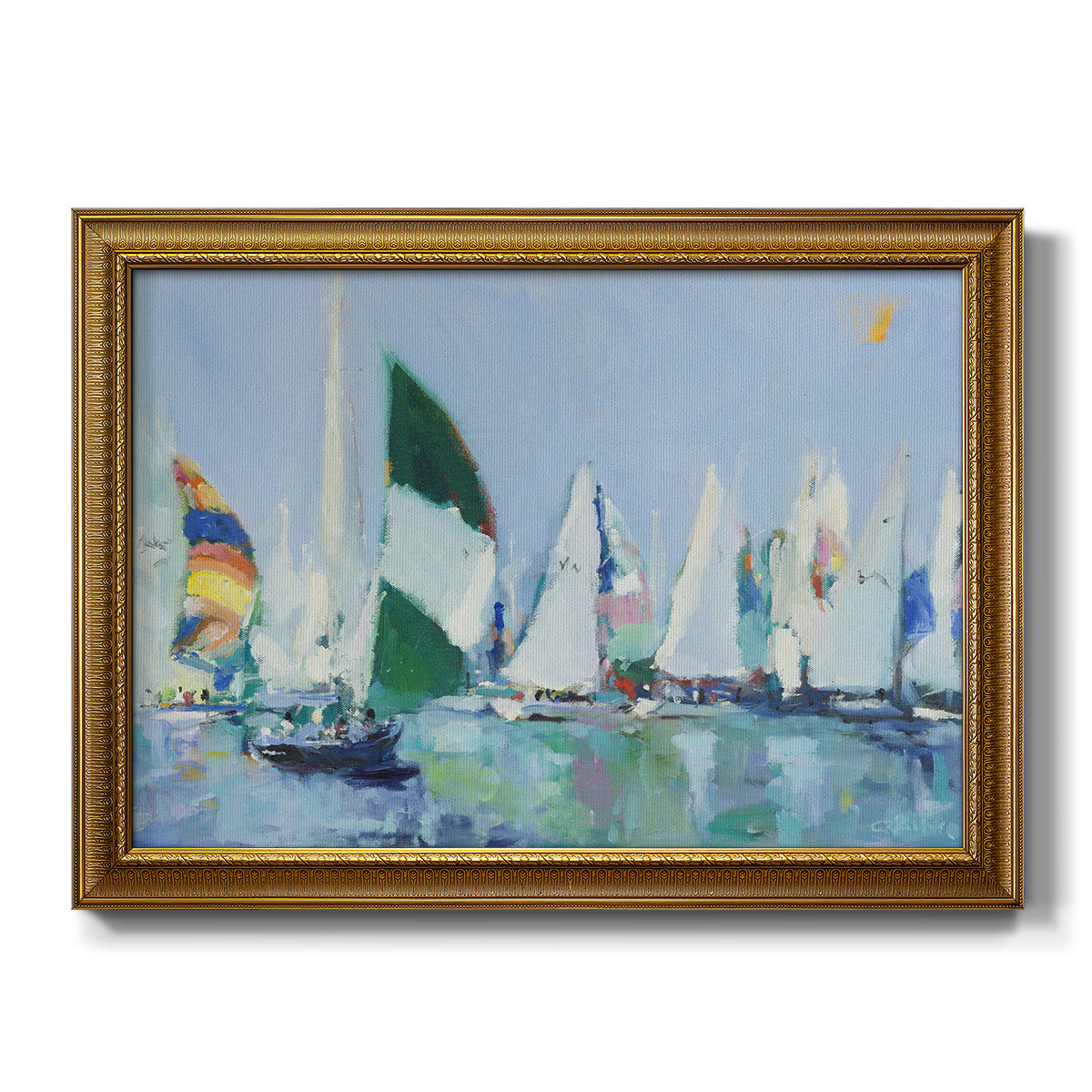 Parking Lot - Ornate Framed Canvas Print