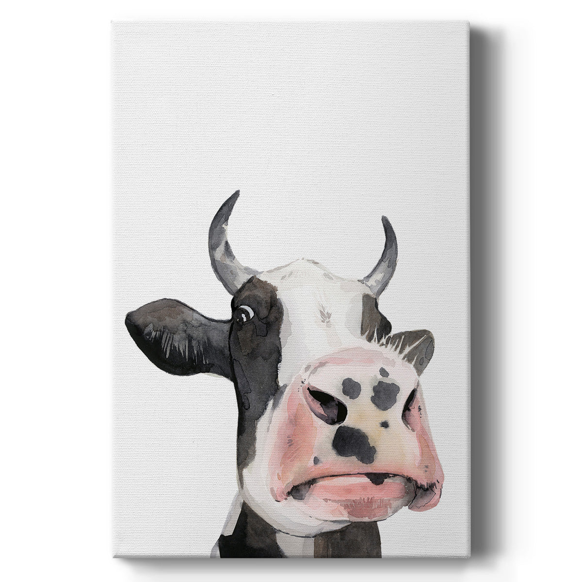 Watercolor Cow Portrait I - Canvas Art Print
