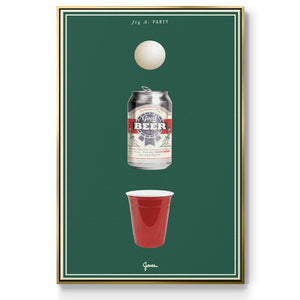 Fig. A: Party - Framed Premium Gallery Wrapped Canvas L Frame - Ready to Hang