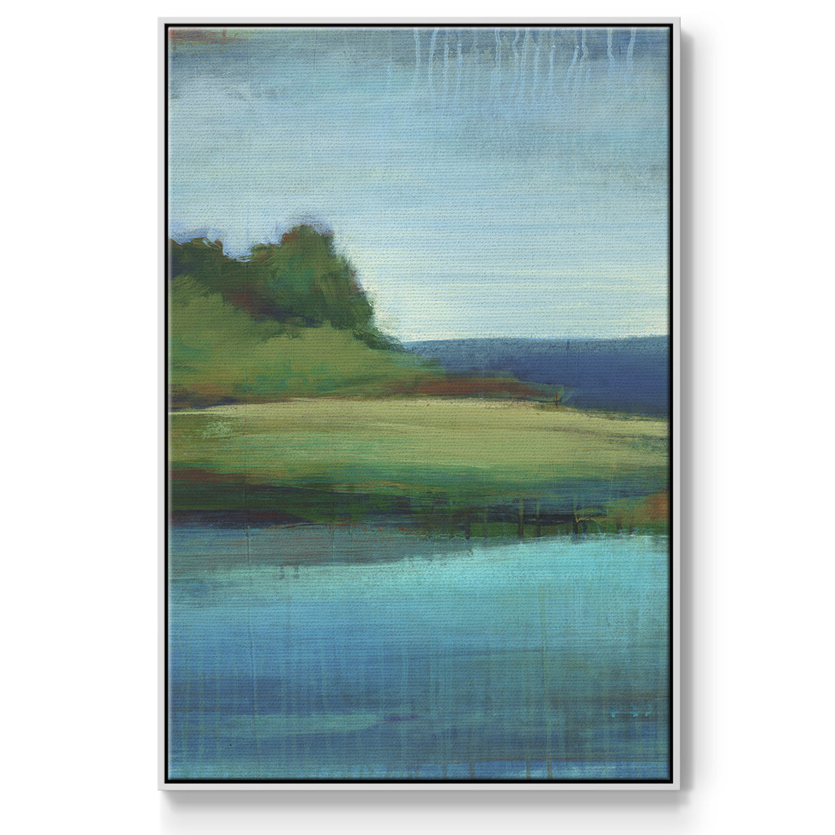 Silent Lakeside I - Framed Premium Gallery Wrapped Canvas L Frame - Ready to Hang