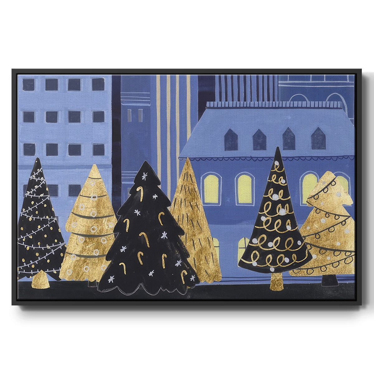 Holiday Night Collection A - Floater Framed Canvas Print