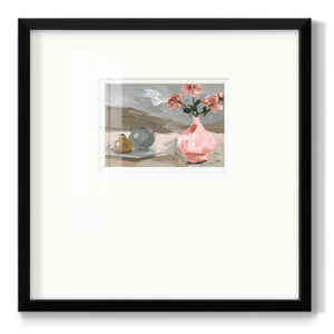Vase of Pink Flowers VI Premium Framed Print Double Matboard