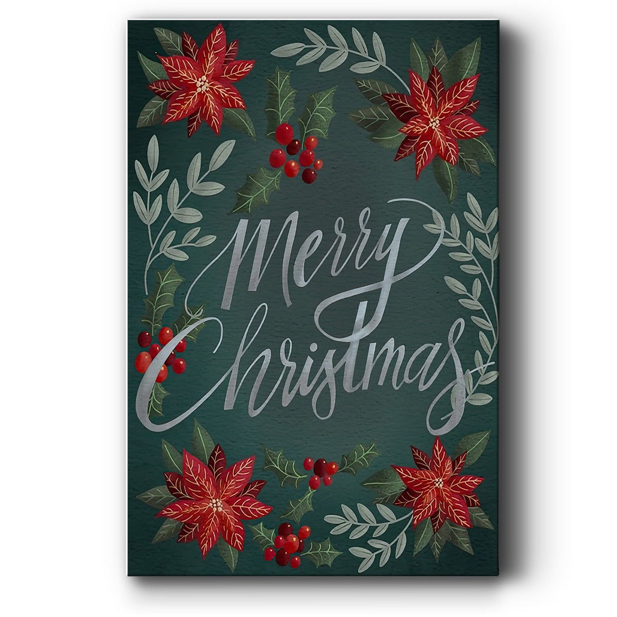 Red Flowers Christmas II - Canvas Art Print