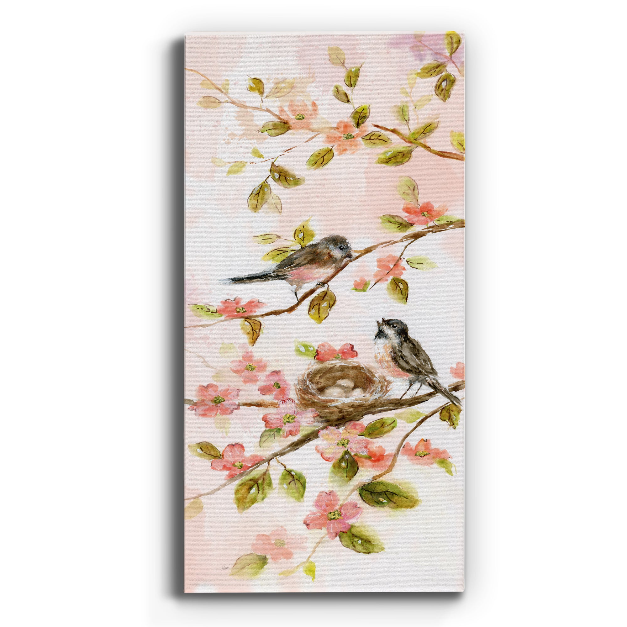 Blushing Birds II - Premium Gallery Wrapped Canvas - Ready to Hang