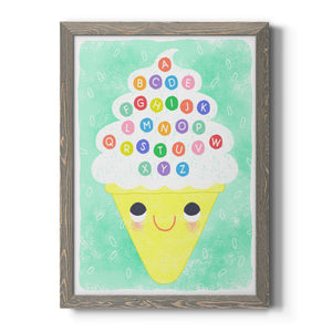 Ice Cream Alphabet - Premium Canvas Framed in Barnwood - Ready to Hang