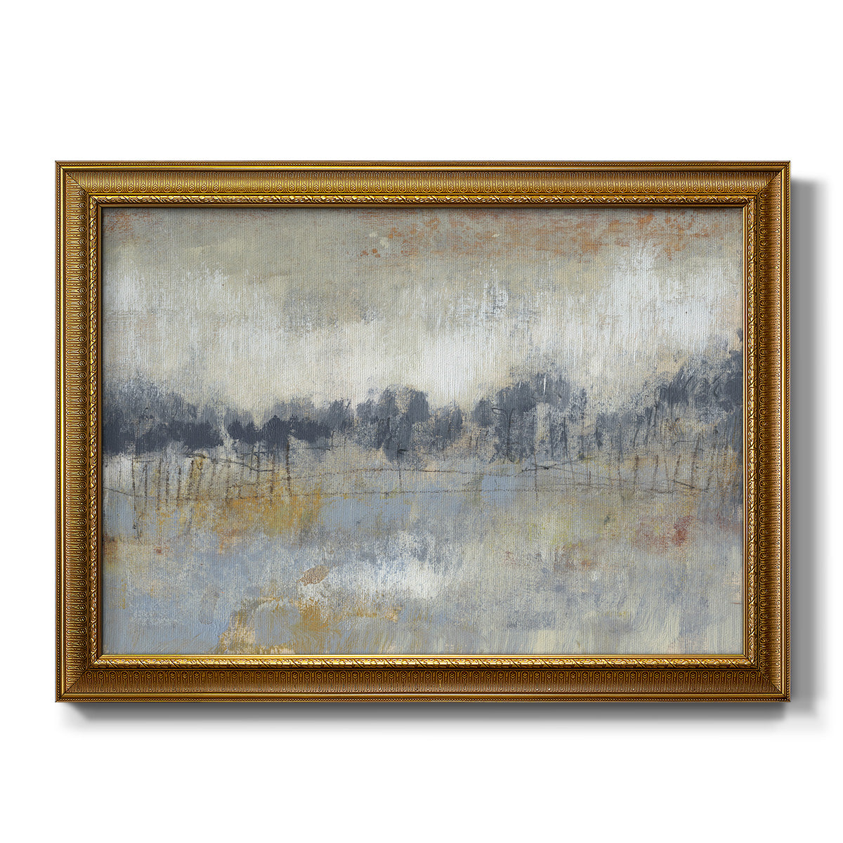 Cool Grey Horizon II - Ornate Framed Canvas Print
