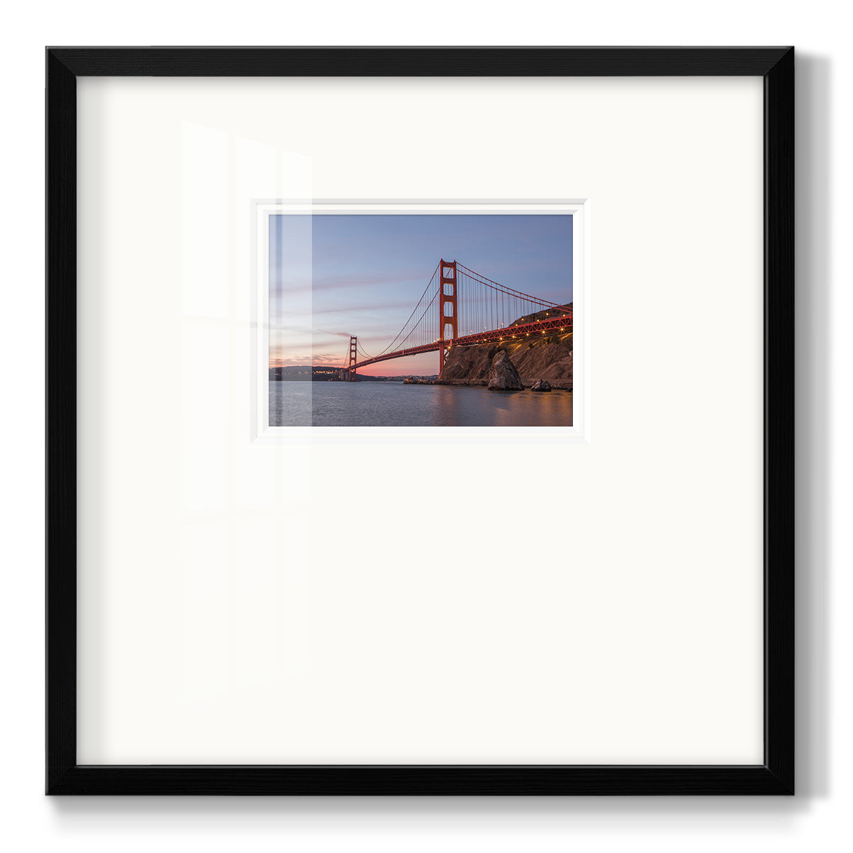 Golden Gate Span Premium Framed Print Double Matboard