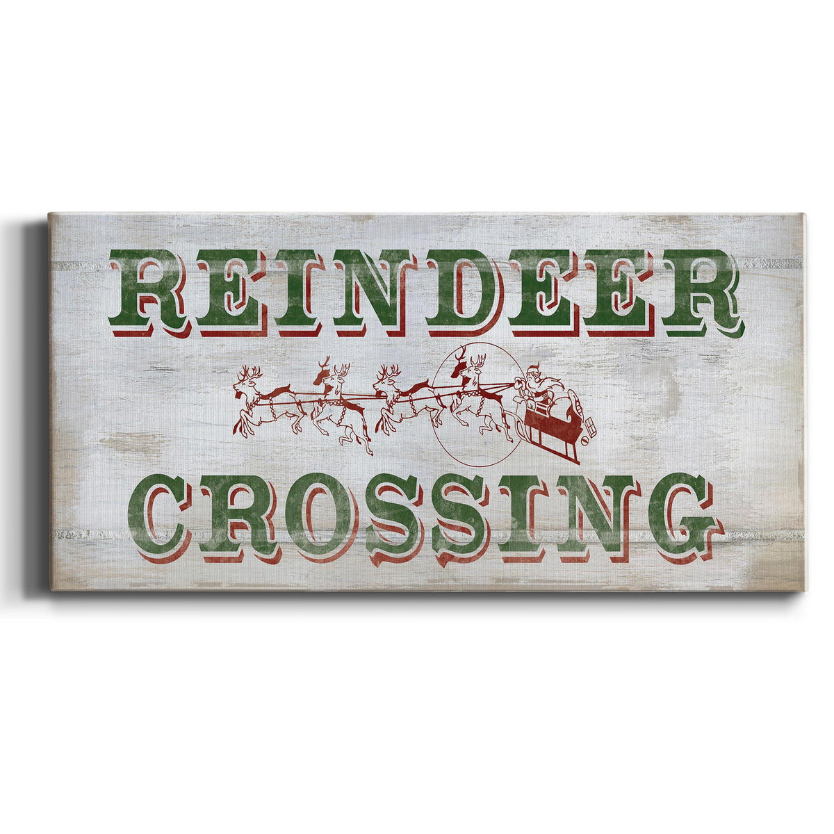 Reindeer Crossing Type - Canvas Art Print