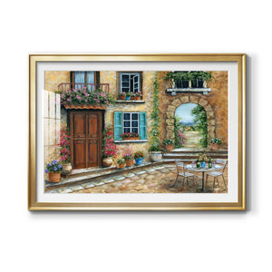 Tuscan Courtyard - Modern Framed Art Print