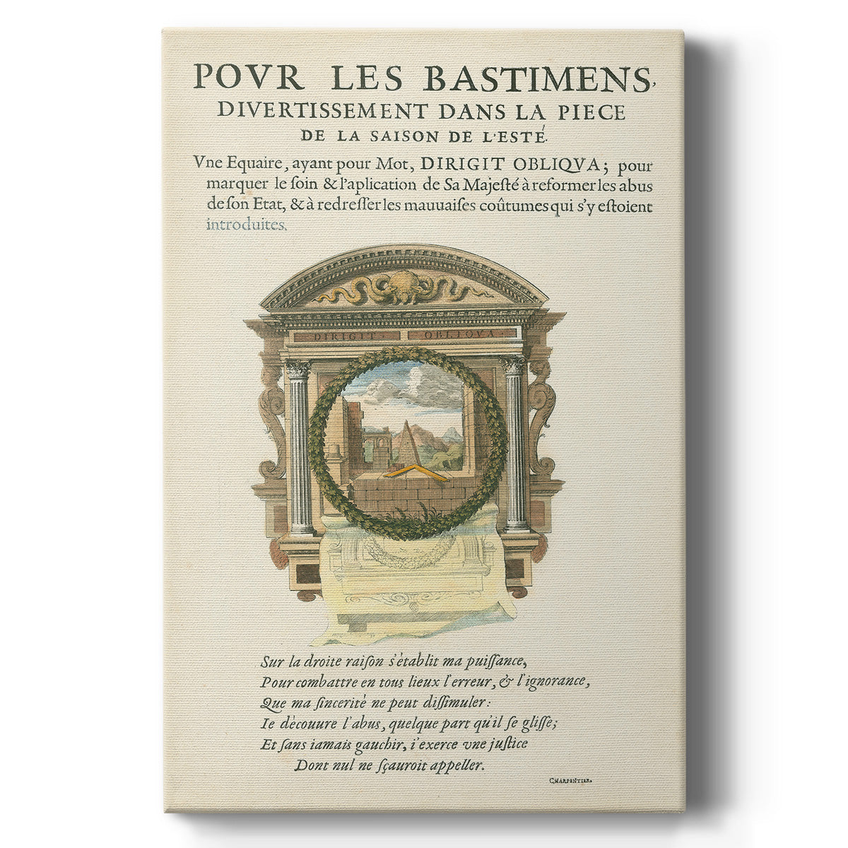 Printed Embellished Bookplate I - Canvas Art Print