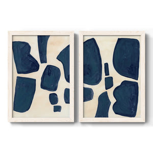 Blue Pieces I - Barnwood Framed Canvas Set