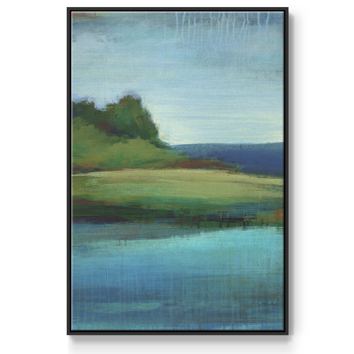 Silent Lakeside I - Framed Premium Gallery Wrapped Canvas L Frame - Ready to Hang
