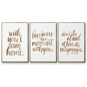 Loving You I - Framed Premium Gallery Wrapped Canvas L Frame 3 Piece Set - Ready to Hang