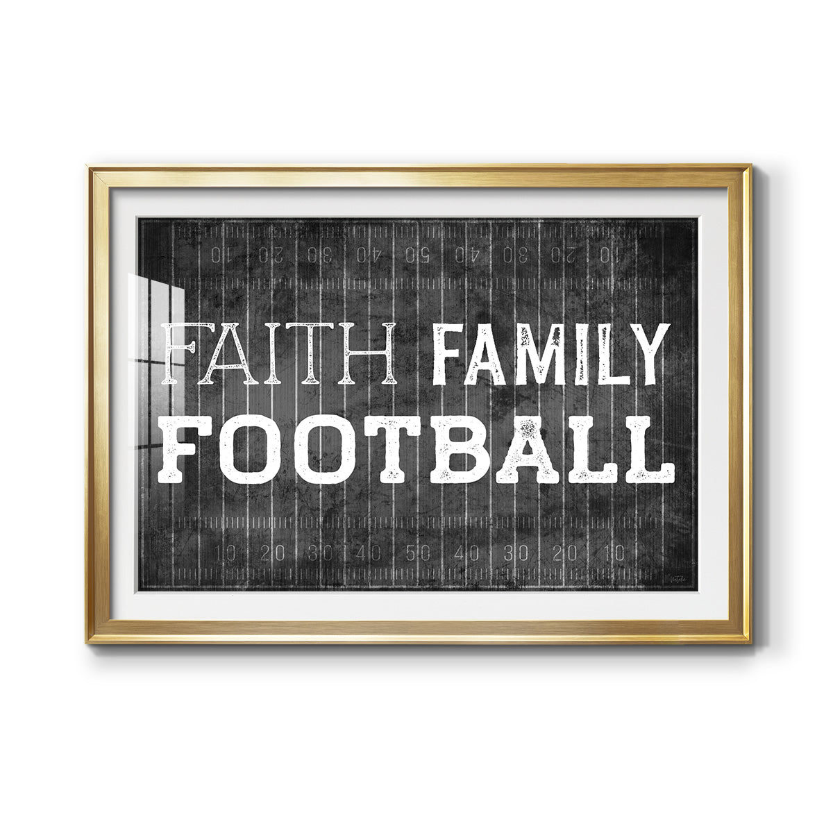 Faith Family Football - Modern Framed Art Print