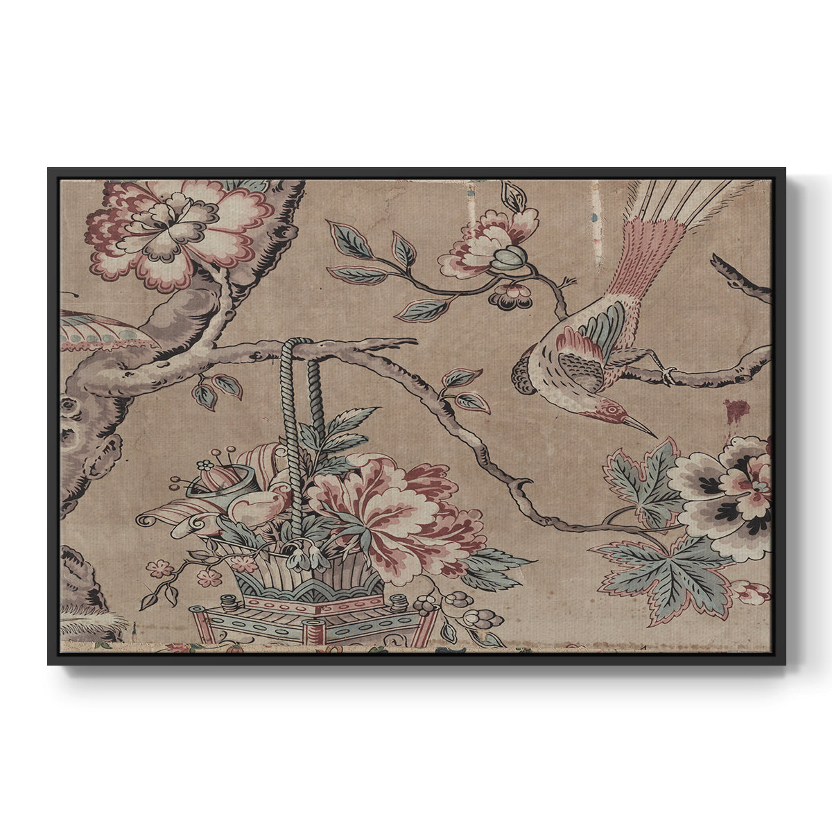 Vintage Abstract Print XVIII - Floater Framed Canvas Print