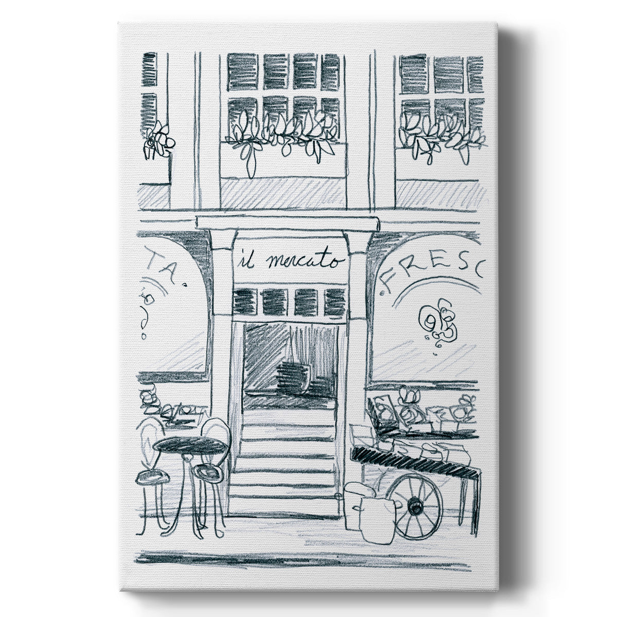 Italian Street Sketch IV - Canvas Art Print