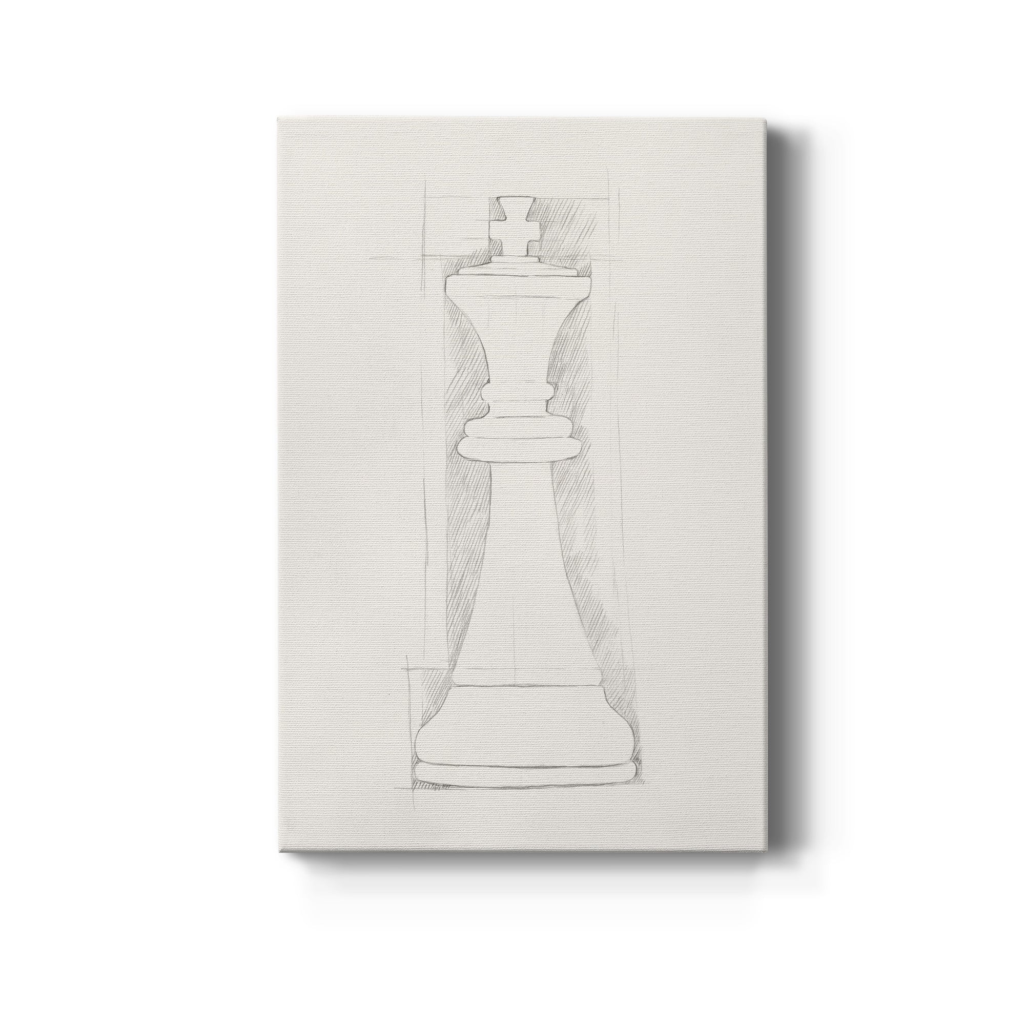 Chess Set Sketch II Premium Gallery Wrapped Canvas - Ready to Hang