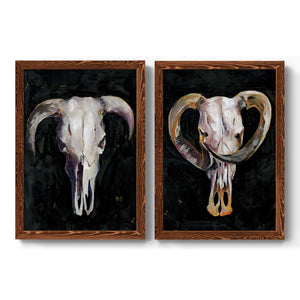 Horned Skull I - Premium Framed Canvas 2 Piece Set - Ready to Hang
