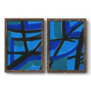 Involved Blues I - Barnwood Framed Canvas Set