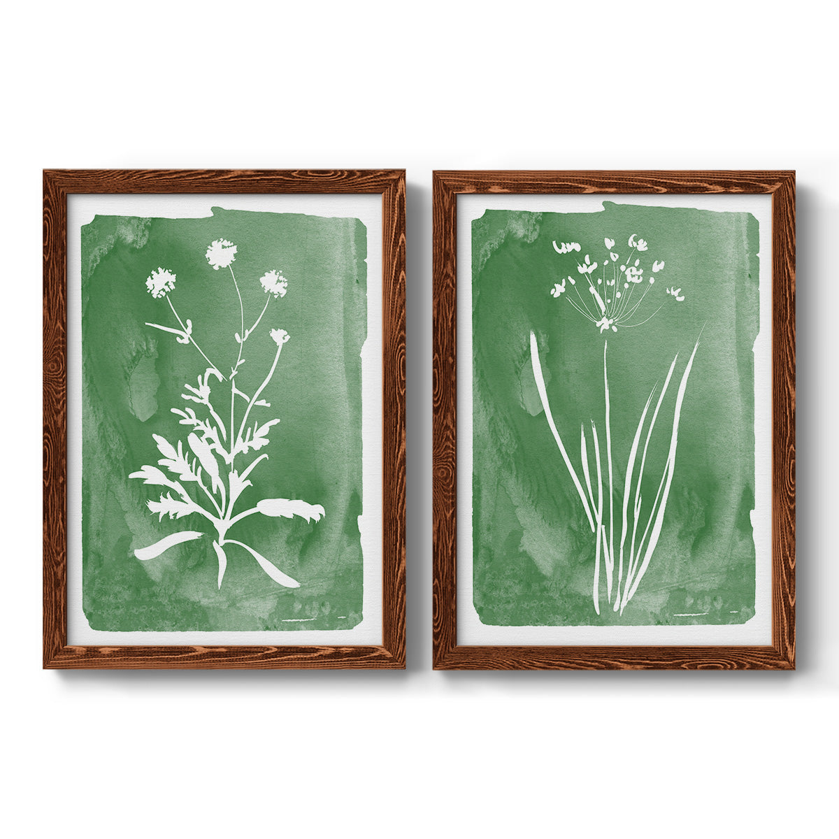 Green Botanical I - Premium Framed Canvas 2 Piece Set - Ready to Hang
