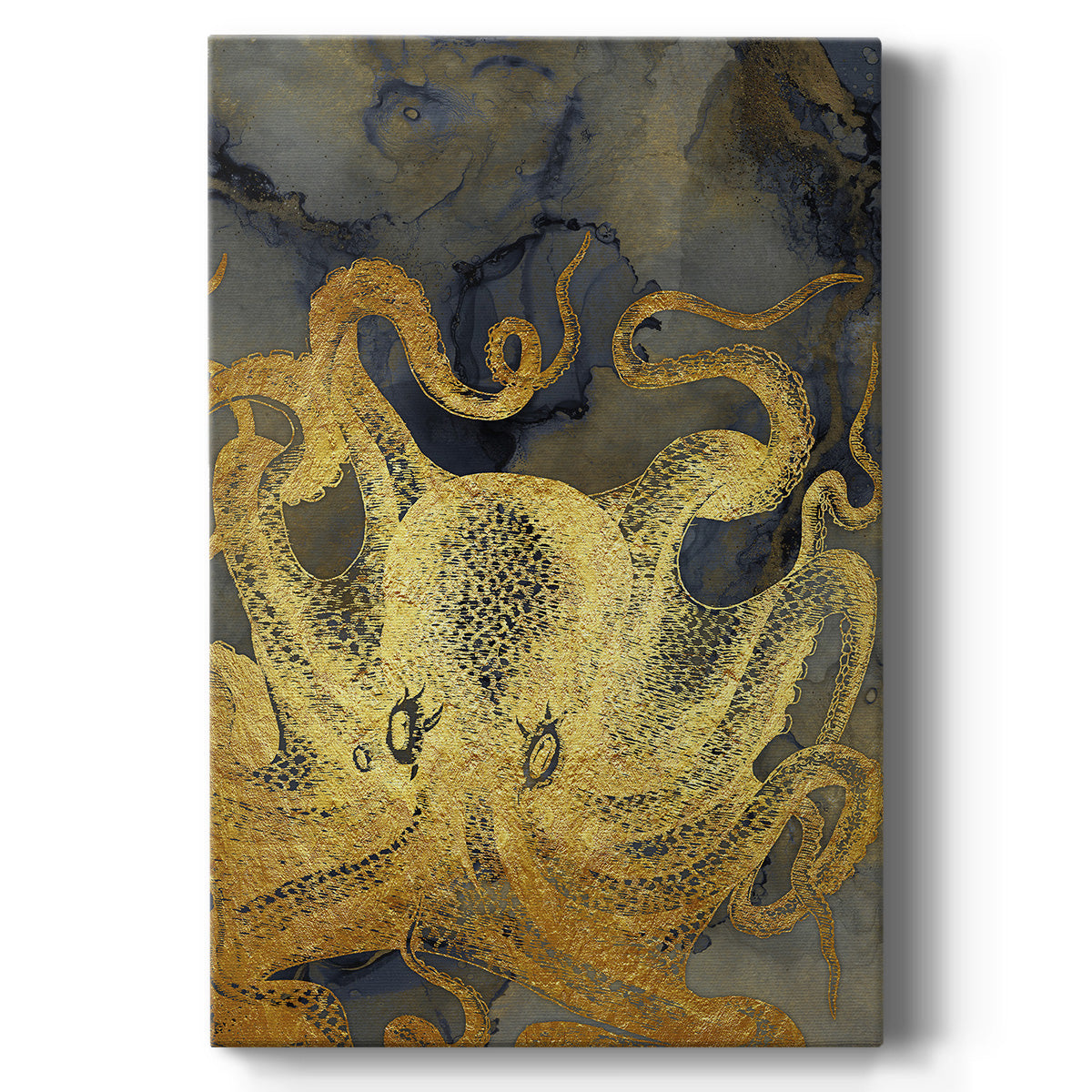 Octopus Ink Gold & Blue II - Canvas Art Print