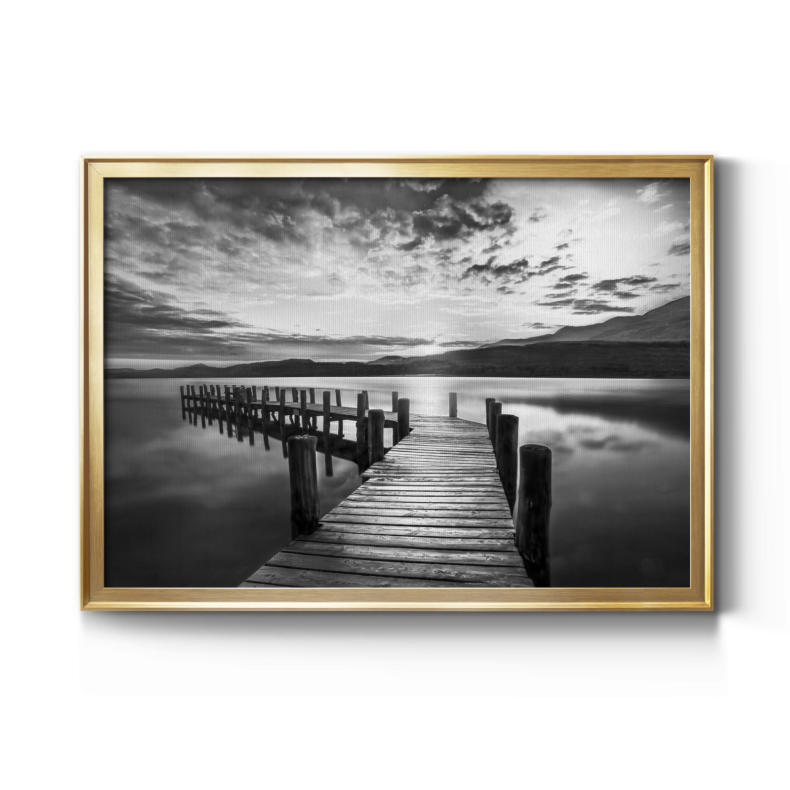 Evening Dock - Modern Framed Canvas Print