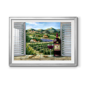 Tuscan Red and Vineyard - Modern Framed Art Print