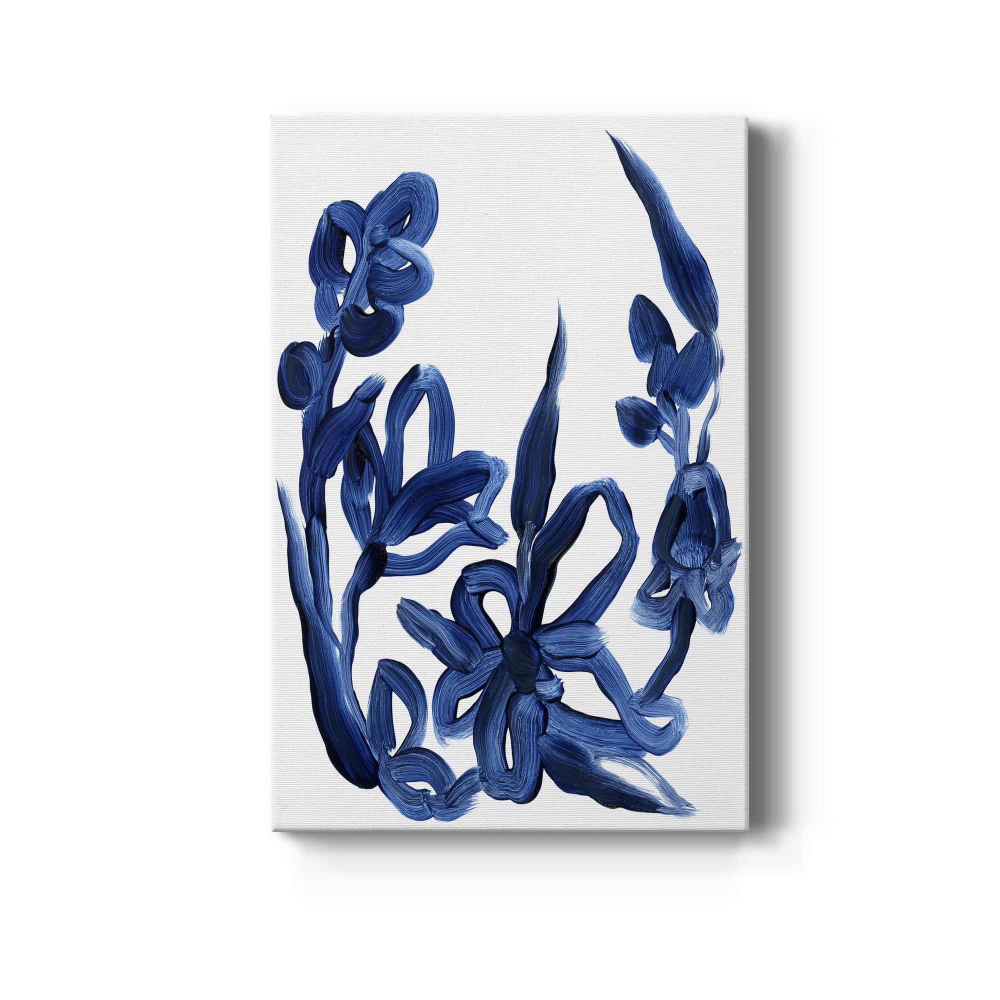 Indigo Brush Blooms II Premium Gallery Wrapped Canvas - Ready to Hang