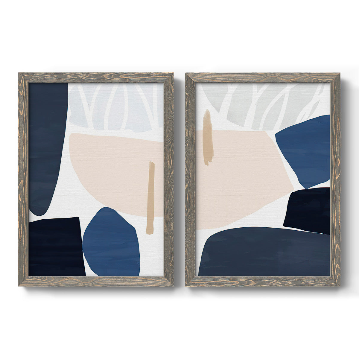 Denim and Sand I - Premium Framed Canvas 2 Piece Set - Ready to Hang