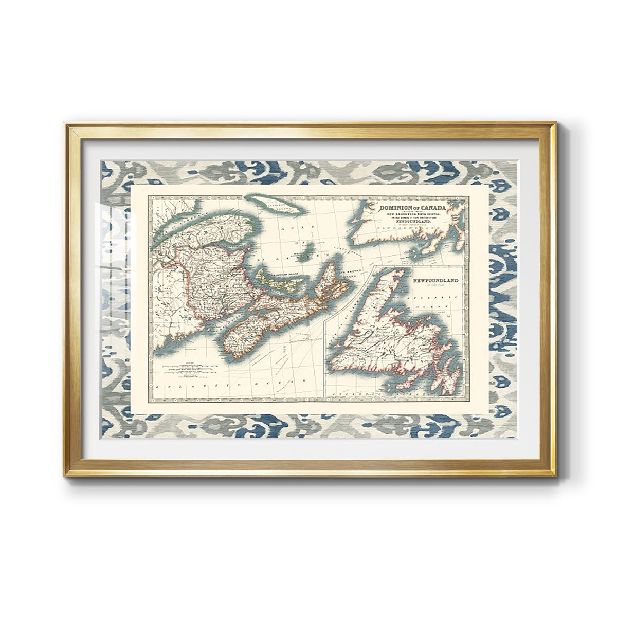 Bordered Map of Canada - Modern Framed Art Print
