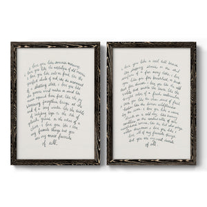 Letter to a Lover I - Barnwood Framed Canvas Set