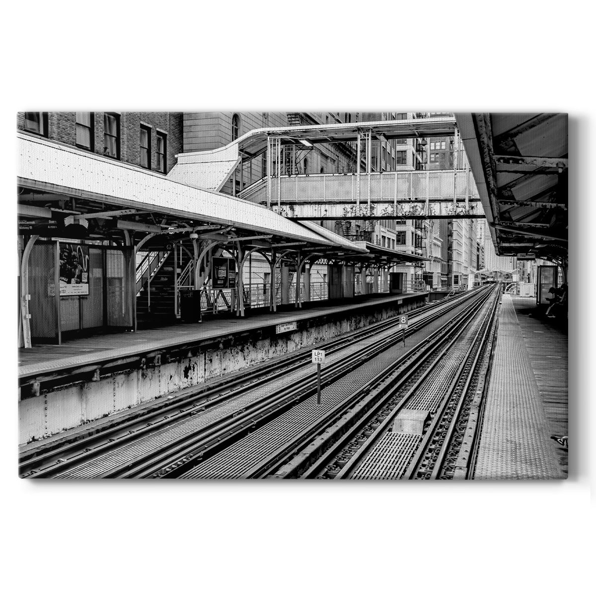 Vintage Chicago L  - Canvas Art Print