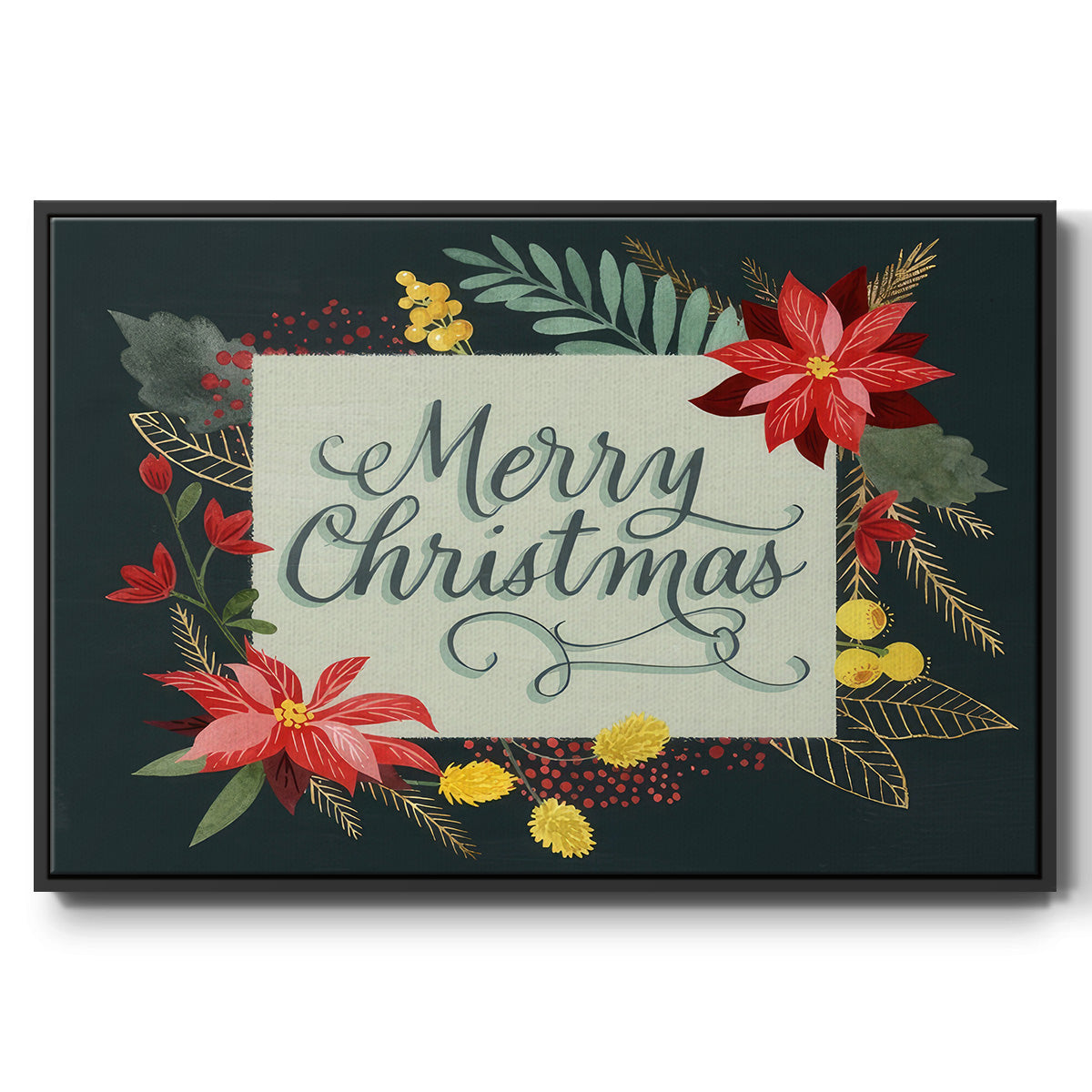 Bright Christmas Night I - Floater Framed Canvas Print
