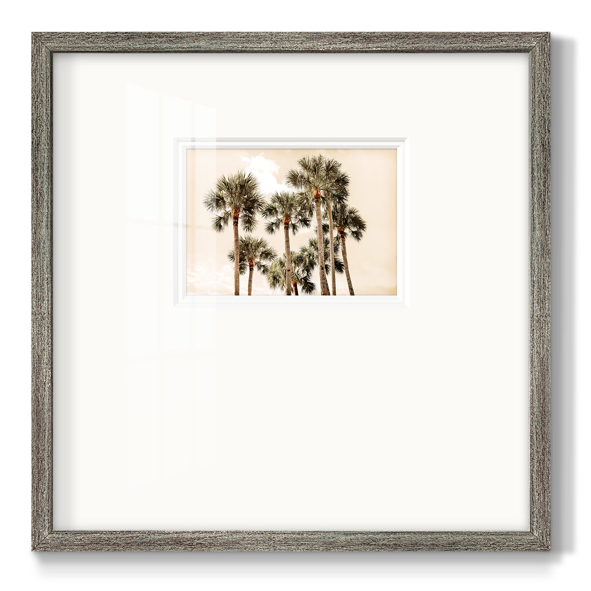 Blushing Palms Premium Framed Print Double Matboard