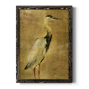 Gold Crane at Dusk I - Premium Canvas Framed in Barnwood - Ready to Hang