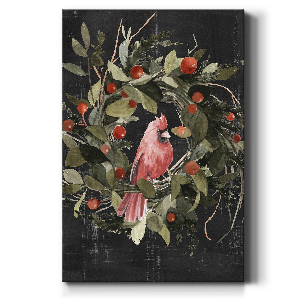 Christmas Cardinal II Premium Gallery Wrapped Canvas - Ready to Hang
