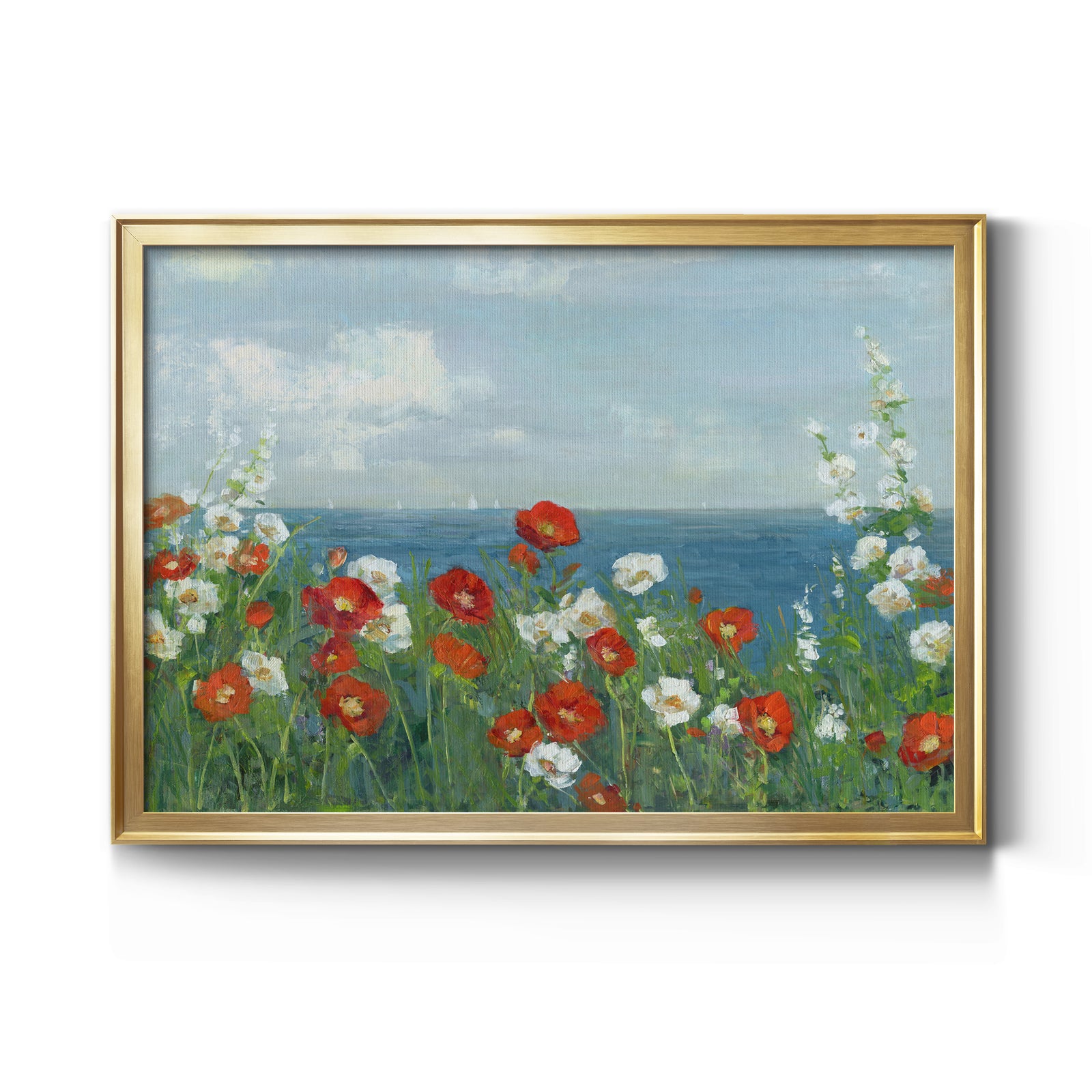 Through the Flowers - Modern Framed Canvas Print