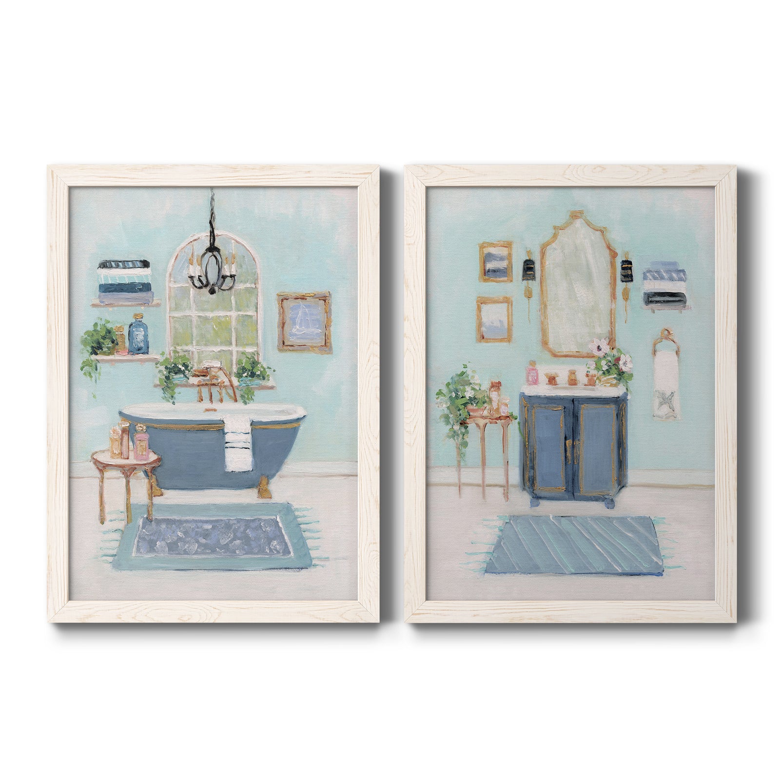 Blue Bath I- Premium Framed Canvas in Barnwood - Ready to Hang