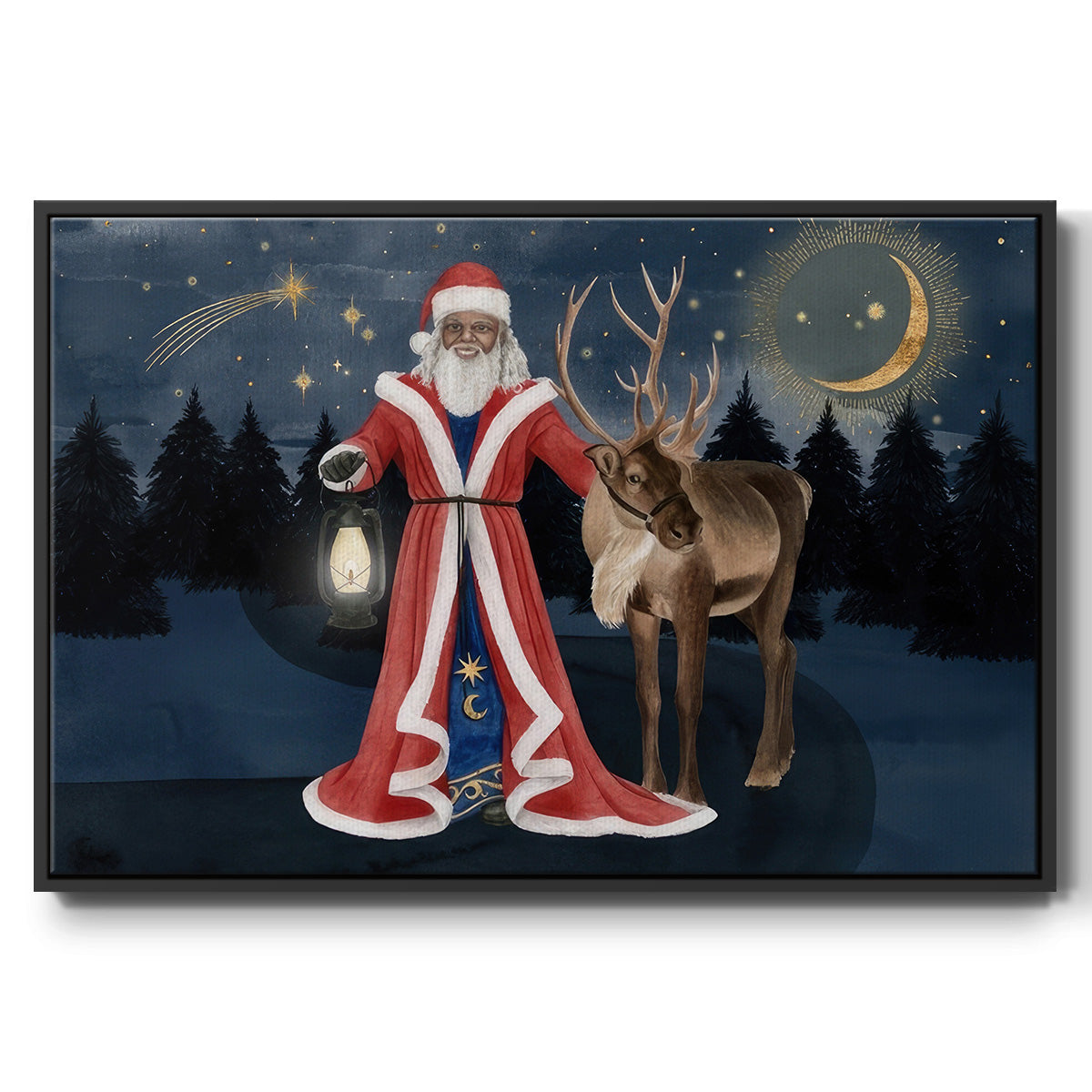 Celestial Christmas Collection A - Floater Framed Canvas Print
