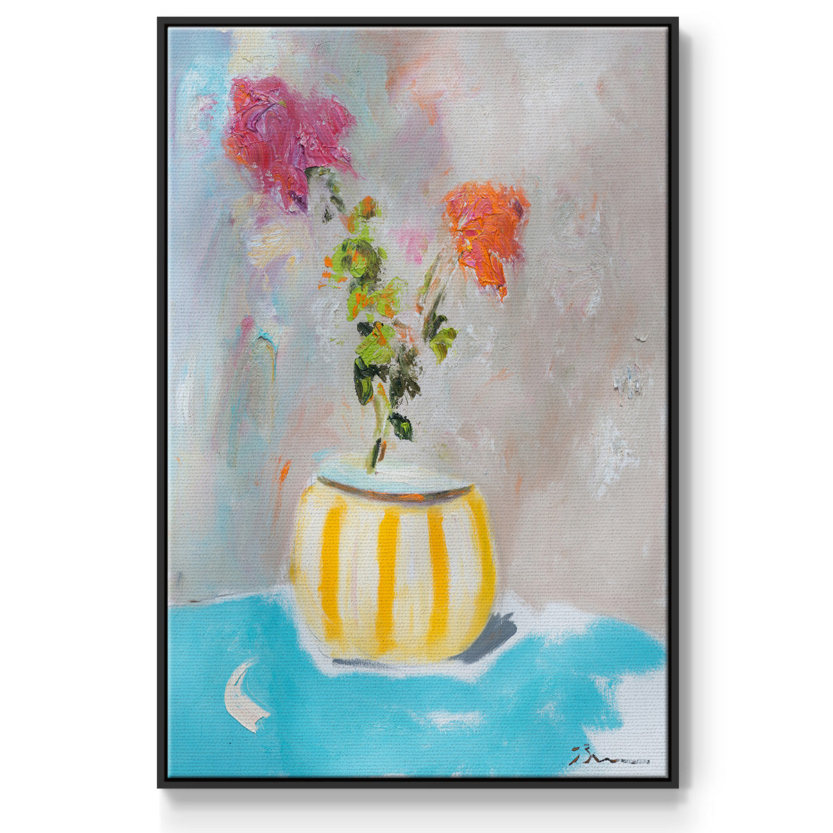 Coin Purse Full of Petals - Framed Premium Gallery Wrapped Canvas L Frame - Ready to Hang