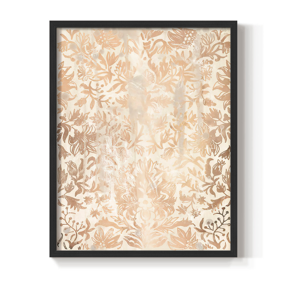 Walnut Damask I - Restickable Framed Art Print