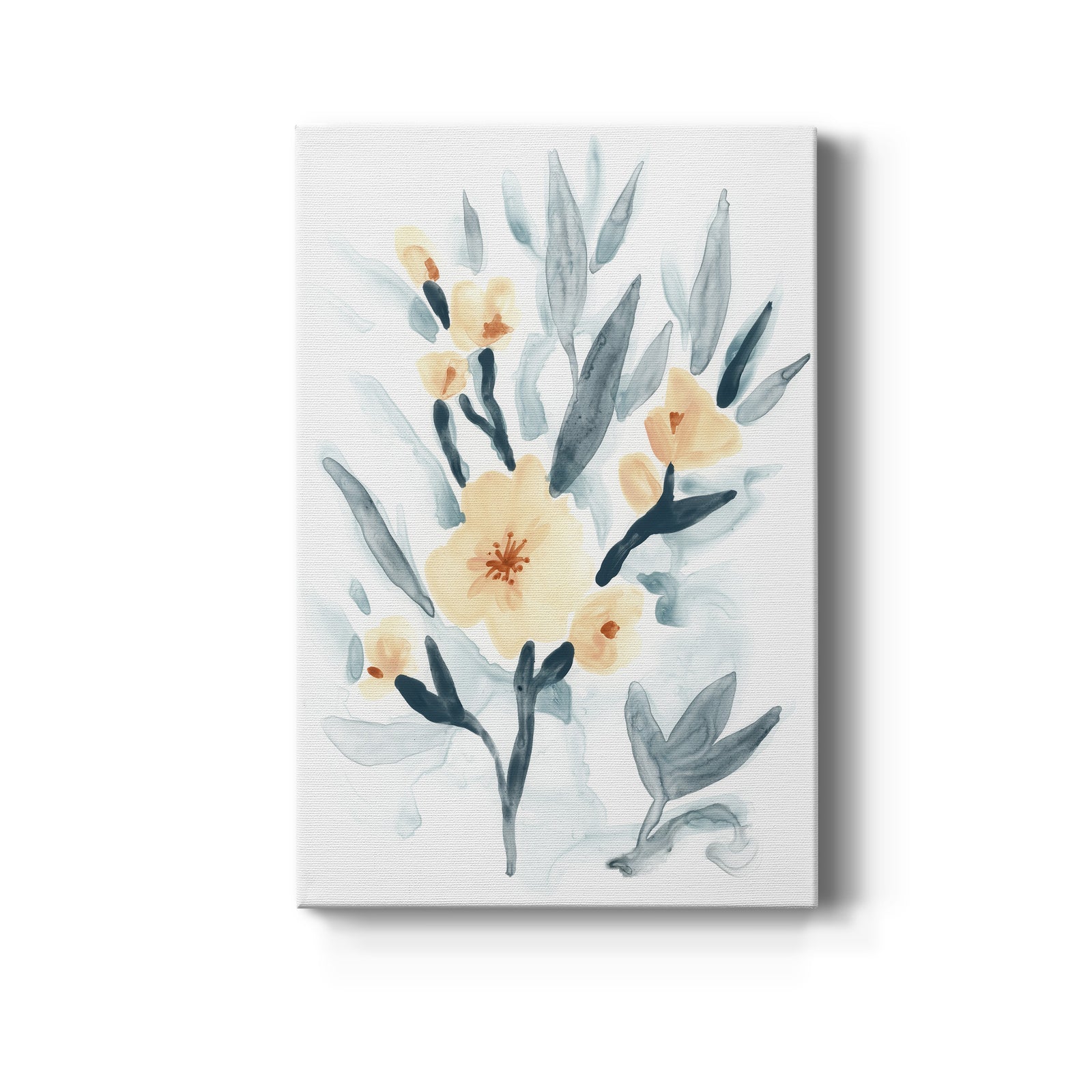 Indigo & Blush Bouquet I - Canvas Art Print