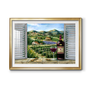 Tuscan Red and Vineyard - Modern Framed Art Print