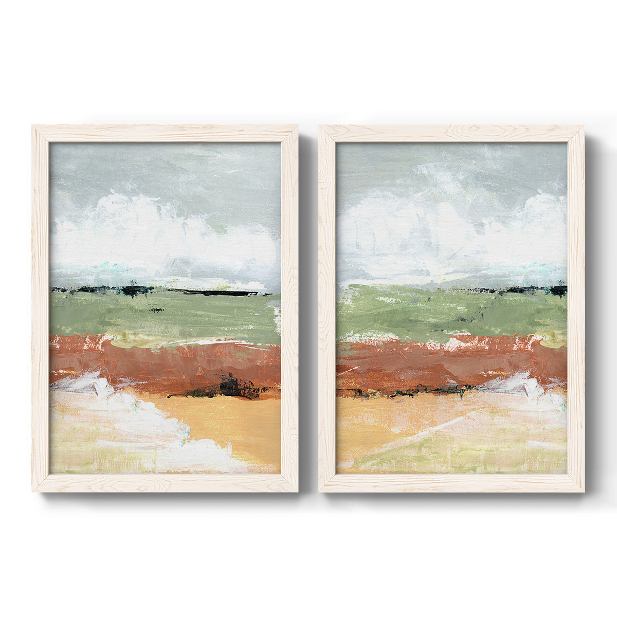 Quiet Prairie Grove I - Barnwood Framed Canvas Set