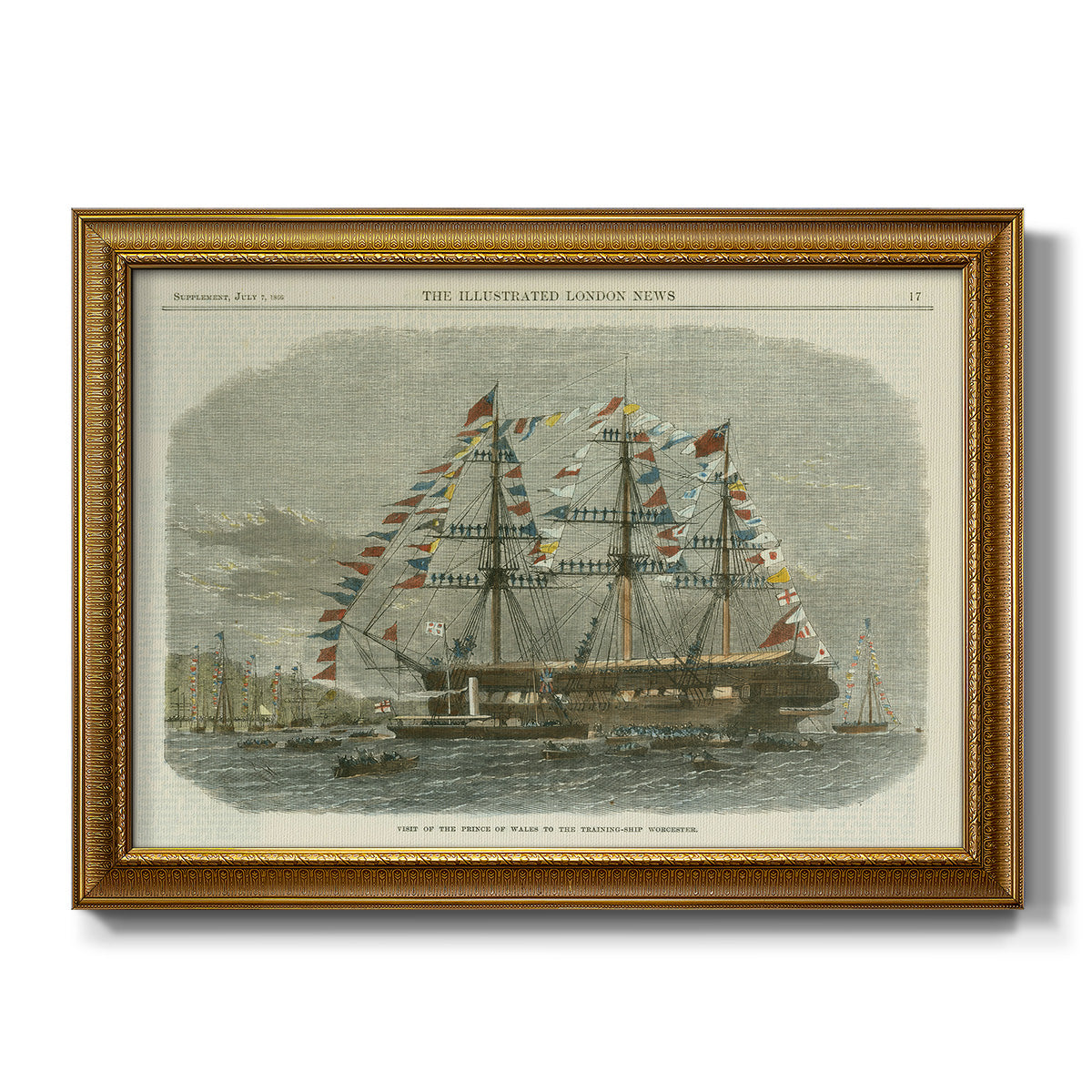 Antique Clipper Ship I - Ornate Framed Canvas Print