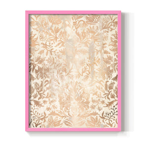 Walnut Damask I - Restickable Framed Art Print