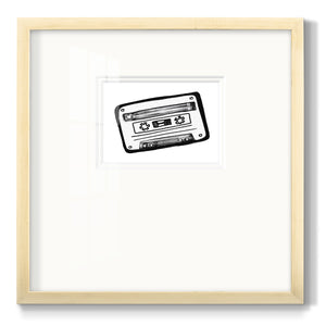 Cassette Sketch Premium Framed Print Double Matboard