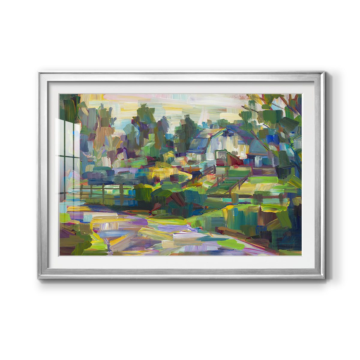 White Barn Premium Framed Print - Ready to Hang